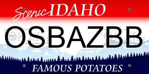 OSBAZBB Idaho License Plate