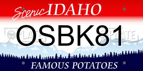 OSBK81 Idaho License Plate