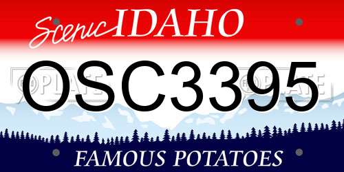 OSC3395 Idaho License Plate