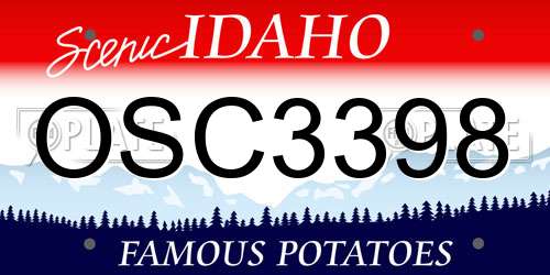 OSC3398 Idaho License Plate