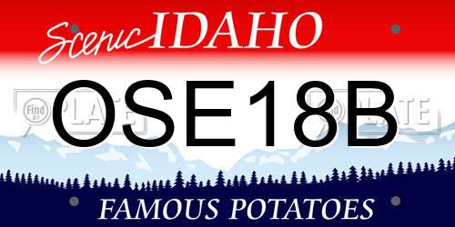 OSE18B Idaho License Plate