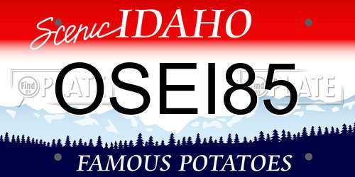 OSEI85 Idaho License Plate