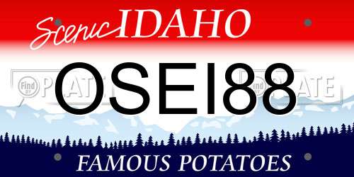 OSEI88 Idaho License Plate