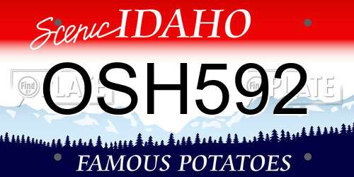 OSH592 Idaho License Plate