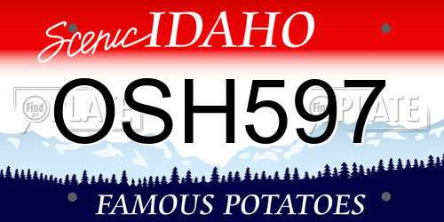 OSH597 Idaho License Plate