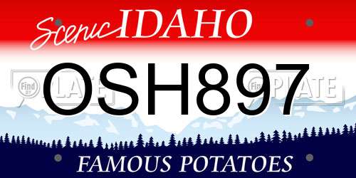 OSH897 Idaho License Plate