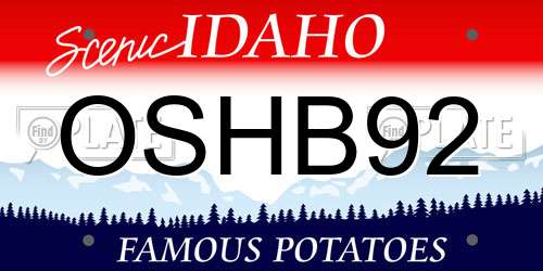 OSHB92 Idaho License Plate