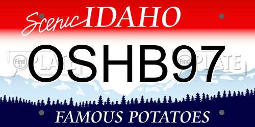OSHB97 Idaho License Plate