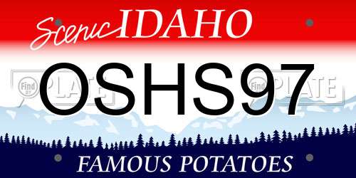OSHS97 Idaho License Plate