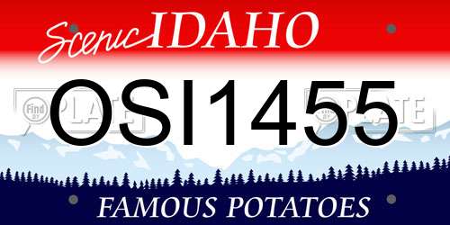 OSI1455 Idaho License Plate