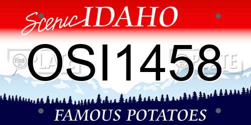 OSI1458 Idaho License Plate