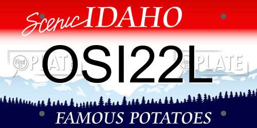 OSI22L Idaho License Plate