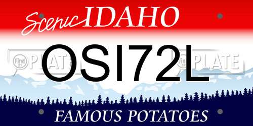 OSI72L Idaho License Plate