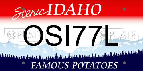 OSI77L Idaho License Plate