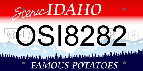 OSI8282 Idaho License Plate