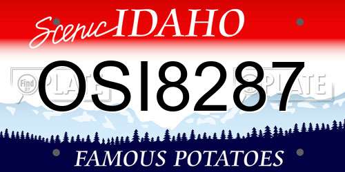 OSI8287 Idaho License Plate