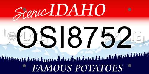 OSI8752 Idaho License Plate