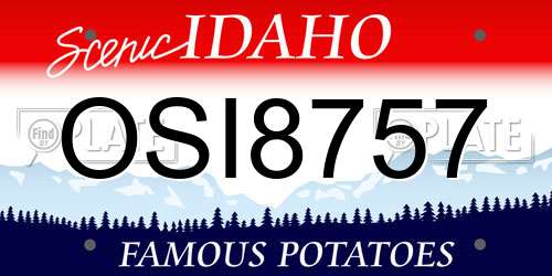 OSI8757 Idaho License Plate