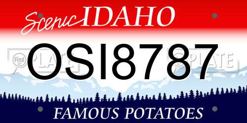 OSI8787 Idaho License Plate