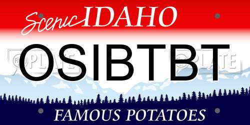 OSIBTBT Idaho License Plate