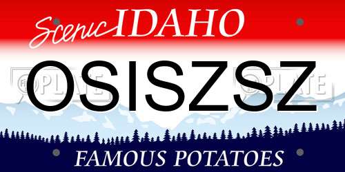 OSISZSZ Idaho License Plate