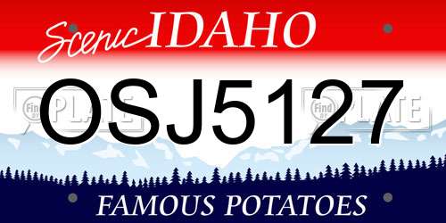OSJ5127 Idaho License Plate