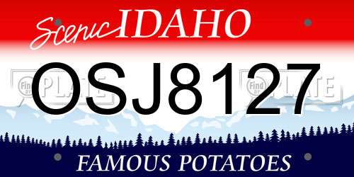 OSJ8127 Idaho License Plate