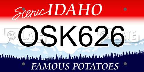 OSK626 Idaho License Plate
