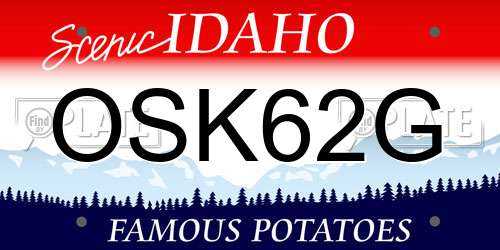 OSK62G Idaho License Plate