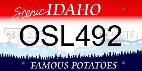 OSL492 Idaho License Plate