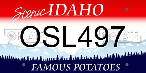 OSL497 Idaho License Plate