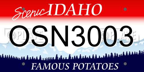OSN3003 Idaho License Plate