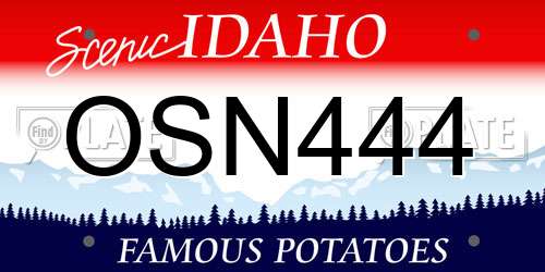 OSN444 Idaho License Plate