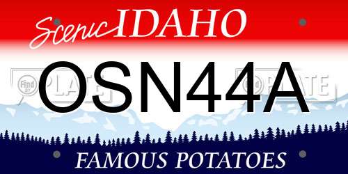 OSN44A Idaho License Plate