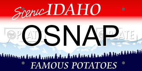 OSNAP Idaho License Plate