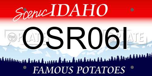 OSR06I Idaho License Plate