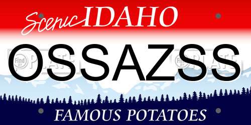 OSSAZSS Idaho License Plate