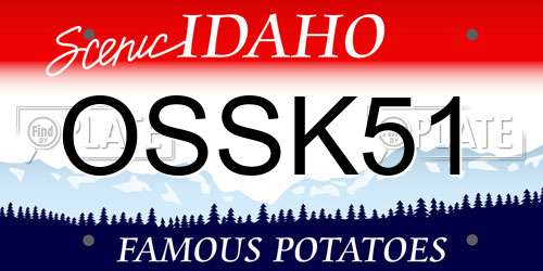 OSSK51 Idaho License Plate
