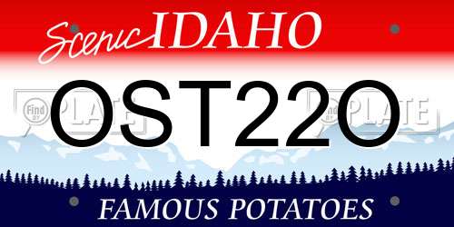 OST22O Idaho License Plate