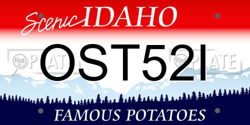 OST52I Idaho License Plate