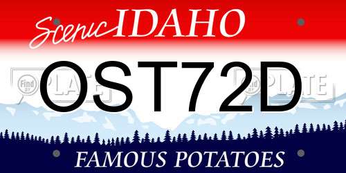 OST72D Idaho License Plate