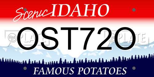 OST72O Idaho License Plate