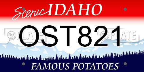 OST821 Idaho License Plate