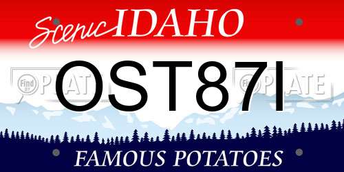 OST87I Idaho License Plate