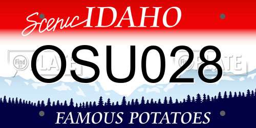 OSU028 Idaho License Plate