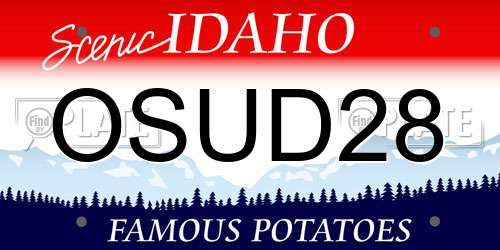 OSUD28 Idaho License Plate