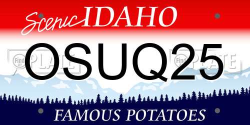 OSUQ25 Idaho License Plate