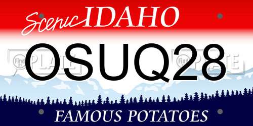 OSUQ28 Idaho License Plate