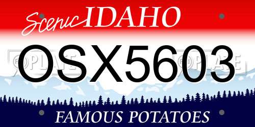 OSX5603 Idaho License Plate