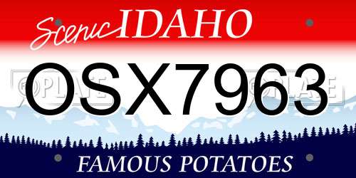 OSX7963 Idaho License Plate